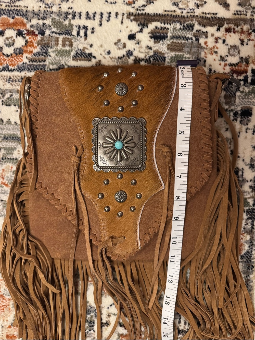Trinity Ranch Fringed Suede Crossbody with Concho Detail - Picture 7 of 7